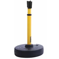 BANNER STAKES PLUS Barrier System Receiver Post: Round Flat, 16 in Post Ht, Yellow, Plastic, Flat (MPN PL4117)