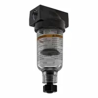 PARKER Filter: Particulate, 1/4 in NPT, 5 micron, 24 scfm, 150 psig Max Op Pressure, Plastic Bowl (MPN 14F11BB)