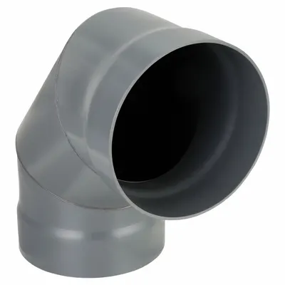 PLASTIC SUPPLY 90 Degree Elbow: PVC, For 16 in Duct Dia, 19 in Overall Lg, 3 Pieces, 90° Angle - Elbows