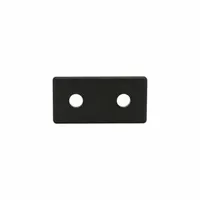 T-Slot Framing System Slot Cov: 10 Series, Inch, 2 in x 1/8 in x 1 in, Black, ABS, Matte (MPN 2025-PLAIN-1)