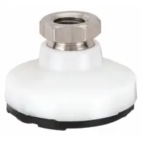 S & W Female-End Leveling Mount: Swivel Boltless, Acetal Homopolymer, 3/4"-10 Thread Size, 3 in Base (MPN NSDTS-4)