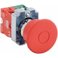 DAYTON Emergency Stop Push Button: Non-Illuminated, Mushroom Head Profile, Non-Metallic, 22 mm