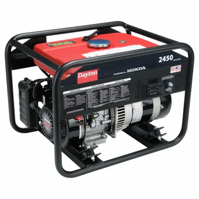Dayton Portable Generator: Conventional, Gasoline, 2,450 W Running, 4,550 W Starting - Conventional Generators