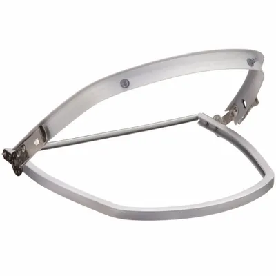 MSA Face Shield Frame: Band Attachment Type, Aluminum, Silver - MSA Hard Hat Adapters for Face Shields