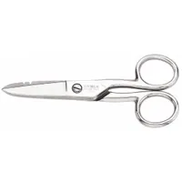 KLEIN TOOLS Electricians Scissors: Ambidextrous, 5 1/4 in Overall Lg, Serrated, Steel, Pointed (MPN 2100-7)