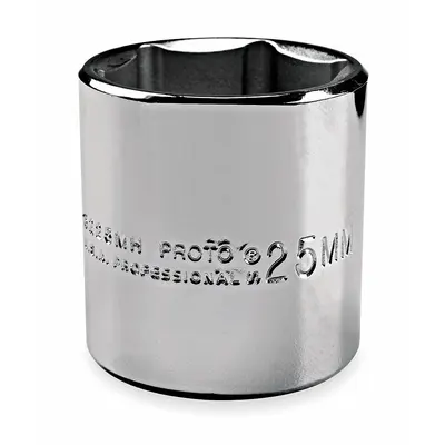 PROTO Socket: Metric, 3/8 in Drive Size, 13 mm Socket Size, 6-Point, Std, Chrome - 3/8" Drive Hand Sockets