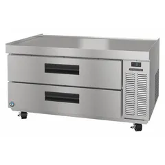HOSHIZAKI CR49A chef base undercounter refrigerator with 9.5 cu ft capacity, one door, 27 in height, and 33 1/4 in depth. Features thermostatic control. Suitable for commercial kitchen use, providing refrigerated storage under countertops to keep ingredients and prepared items at safe temperatures while saving floor space.