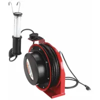 REELCRAFT Extension Cord Reel with Hand Lamp: 50 ft Cord Lg, 16 AWG, SJTOW, 930 lm, 5-15P Feeder End (MPN L 4050 163 10)
