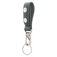 HEROS PRIDE Key Holder: Black, Leather, Basket Weave, 6 1/4 in x 29 mm, Snap Closure (MPN 1487WN)