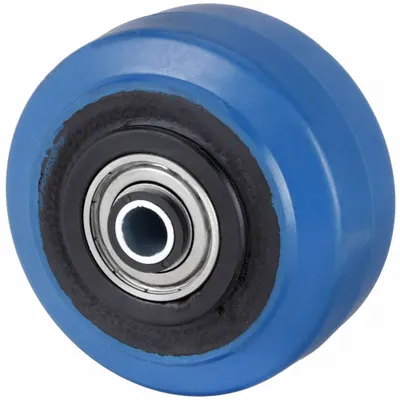 OEM Nonmarking Rubber Tread on Plastic Core Wheel, 4 in Dia, 2 in Wd, 400 lb, Blue - Nonmarking Rubber Tread on Plastic Core Wheels