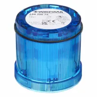 WERMA Tower Light Module: Steady, 24V AC/24V DC, Blue, 70 mm Overall Dia, 66 mm Overall Ht, 64450075