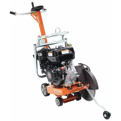 HUSQVARNA Walk-Behind Concrete Saw: 14 in Blade Dia., Wet, 4 5/8 in Max. Cutting Dp - 4-Cycle Gas-Powered Walk-Behind Concrete Saws