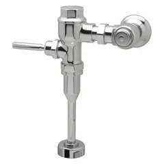 Exposed top-spud manual flush valve for commercial toilets. Features a 1.6 gallons per flush (gpf) rating and 1-inch inlet size. Suitable for high-traffic restroom applications.