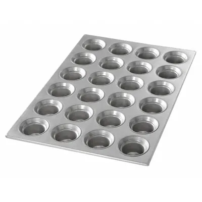 CHICAGO METALLIC 24-Slot Muffin Pan, Aluminized Steel, Silver, 14 1/8 in - Cupcake & Muffin Pans