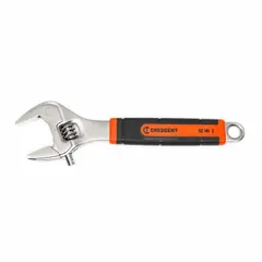 General purpose adjustable wrench with full polish chrome finish. Overall length 12 in, jaw capacity 1 23/32 in. Used for tightening or loosening nuts, bolts, and fittings in plumbing, automotive, and industrial maintenance tasks.