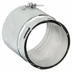 This universal vent adapter is constructed with an outer galvanized steel shell and an inner aluminum liner, featuring a snap lock connection. Designed for Category I venting systems, it is used to connect ductwork in exhaust and combustion gas routing applications.