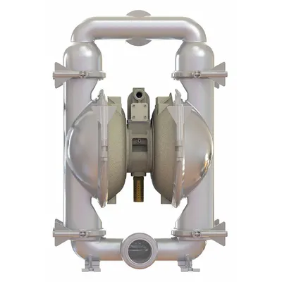 STANDARD PUMP Double Diaphragm Pump: 316 Stainless Steel, 3 in, Tri-Clamp, 180 gpm - FDA-Compliant AODD Pumps