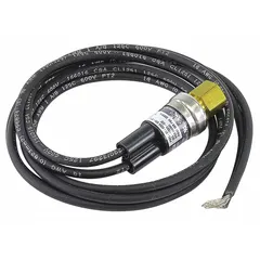 Single pressure control for HVACR systems. Monitors refrigerant pressure and opens or closes electrical contacts at preset limits to protect compressors and other components from overpressure or low-pressure conditions. Suitable for use in commercial and industrial refrigeration and air conditioning applications.