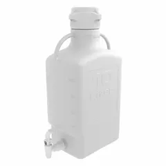 APPROVED VENDOR Dual-Handle Rectangular Carboy with Spigot, 12.8 L, Colorless