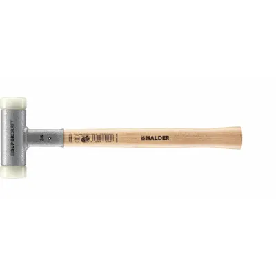 HALDER SUPERCRAFT Dead Blow Hammer: Wood Handle, Plain Grip, 13 oz Head Wt, 1 3/8 in Hammer Face Dia - Dead-Blow Split-Head Hammers