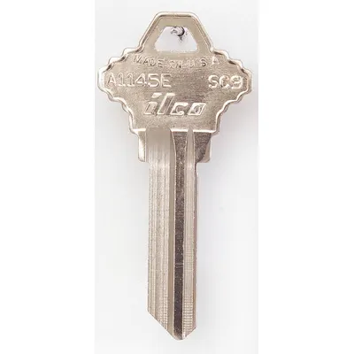 KABA ILCO Key Blank: Compatible with Schlage Locks, Key ID # SC9, 6 Pins - Door Lock Key Blanks