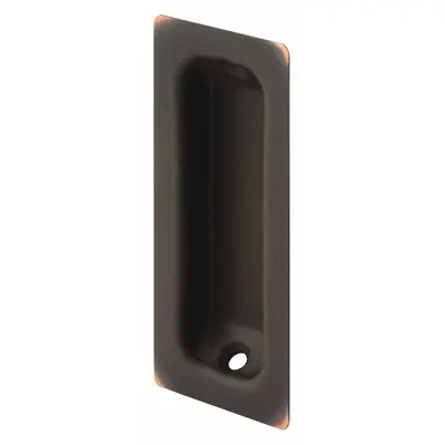 PRIME-LINE Tray Pull: Unthreaded Holes, Brass, Brown, Tray, 3 1/4 in Overall Lg - Oblong Recessed Pull Handles