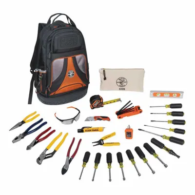 KLEIN TOOLS Electricians Tool Kit: 28 Total Pcs, Tool Backpack - Tool Sets with Tool Backpack