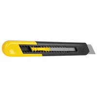 STANLEY Snap-Off Utility Knife: 6 1/2 in Overall Lg, Textured, 8 Segments, 0 Blades Stored, Black (MPN 10-151)