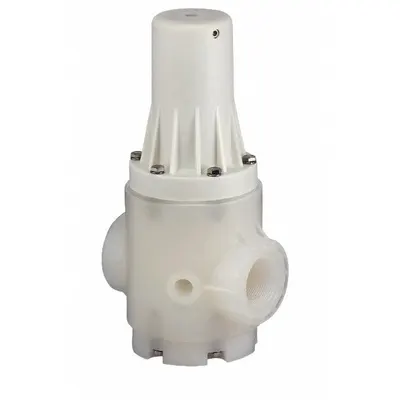 PLAST-O-MATIC Pressure Regulator: Polypropylene, FKM, NPT x NPT - Corrosive & Ultra-Pure Liquids Pressure Regulators