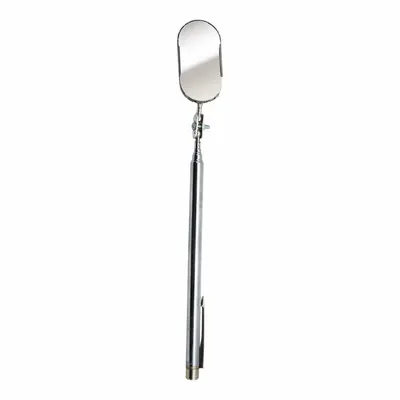 ULLMAN Inspection Mirror: 2 in L x 1 in W Mirror Size, Mirr. Mat. Glass - Standard Inspection Mirrors
