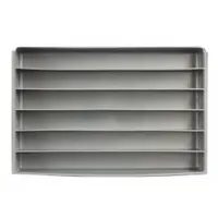 Gray insert for Large Compartmented Boxes, measuring 18 in x 12 in x 3 in. Features six fixed compartments, each 17-1/2 in x 1-27/32 in, with no removable dividers. Compatible with DURHAM MFG model 123-95. Used for organizing small parts, fasteners, or tools in workshops and industrial storage
