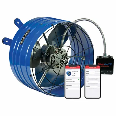 QUIETCOOL Attic Exhaust Fan: Gable Mount, Electric Motor, Max. 3,000 sq ft Attic - Gable-Mount Attic Exhaust Fans