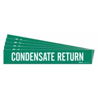 Pipe Marker: Condensate Return, Green, White, Fits 2 1/2 to 7 7/8 in Pipe O.D., 1 Pipe Markers, 5 PK (MPN 7349-1-PK)