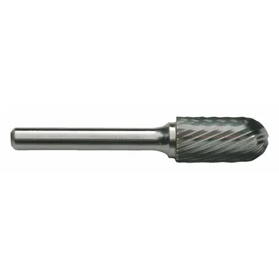 CLE-LINE Single-Cut Ball-Nosed Cylinder Bur, SC-1, 1/4" x 5/8" Head, 1/4" Shank - Single-Cut Ball-Nosed Cylinder Burs