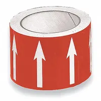 Banding Tape: Red, White, 4 in Wd, 54 ft Roll Lg, Vinyl, 2 in Roll Wd, 648 in Lg (MPN DA3)