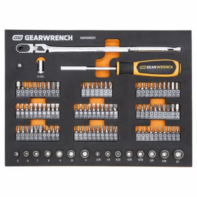 GEARWRENCH 105-Piece Hand Tool Kit with Foam Inserts, SAE, GWMSMBS01 - Tool Only Sets with Foam Inserts