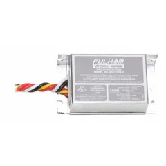 Instant start electronic ballast for 120V AC operation. Supports one F14T8 lamp with a 2-lamp capacity. Overall dimensions: 3 3/8 in length, 1 3/4 in width. Suitable for use in troffers, strip lights, and under-cabinet fixtures.