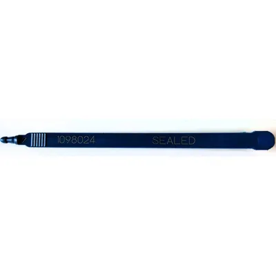 TYDENBROOKS Strap Seals: Blue, Plastic, 7 1/2 in Strap Lg, 1/4 in Strap Wd, 60 lb Breaking Strength - Plastic Strap Seals