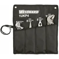 Plier and Wrench Set: 4 Pliers, Std Cushion Grip, Manual, Pouch, 2 - 5 Pliers Range