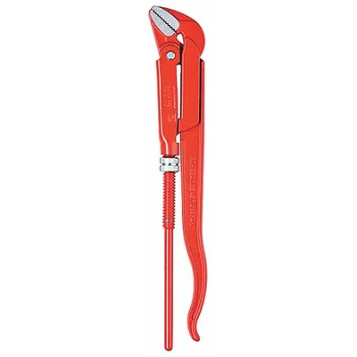 KNIPEX Pipe Wrench: Alloy Steel, 1 5/8 in Jaw Capacity, Serrated, 12 in Overall Lg - Swedish Pipe Wrenches