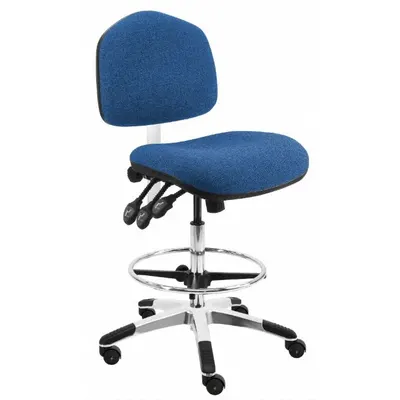 BENCHPRO Ergonomic Chair: Fabric, Armless, Ht Range 21 in to 31 in, 19 in Seat Wd - Fabric Lab Chairs