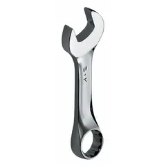 This metric 12-point combination wrench has a 16 mm head size and an overall length of 4 3/4 inches. The chrome finish provides corrosion resistance. Suitable for general fastening and loosening of hex fasteners in automotive, equipment, and industrial applications.