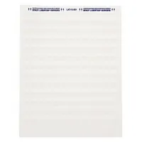 White matte polyester wraparound label for permanent wire and cable identification. Designed for conductors from 1 AWG to 10 AWG, it provides clear marking in industrial control panels, electrical installations, and maintenance applications. The material resists abrasion, chemicals, and temperature extremes for long-term use