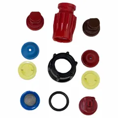 Nozzle assortment compatible with SOLO model 475-B-Deluxe. Includes multiple nozzles for varied spray patterns, supporting fluid distribution in industrial spraying tasks.