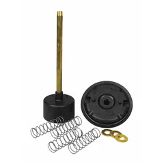 Black replacement plunger for dispensing cans. Designed for use with 1-gallon capacity cans. Compatible with manufacturer part number 10308. Used in industrial and laboratory settings for controlled dispensing of flammable liquids.