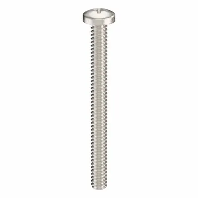 USA INDUSTRIALS Machine Screw: #6-32 Thread Size, 1 1/2 in Lg, 316, Stainless Steel, Plain - Pan Head Machine Screws