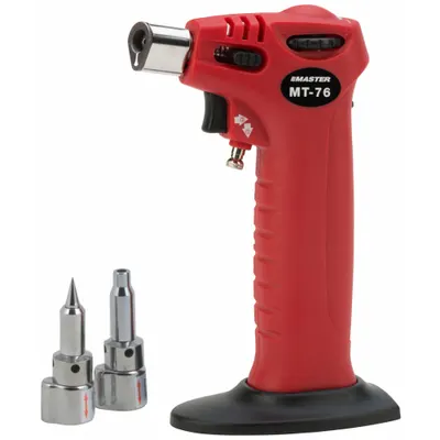 MASTER APPLIANCE Trigger Torch: 120 min Run Time, Conical/Hot Air Tip - 3-in-1 Tabletop Butane Torches