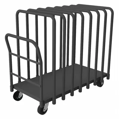 DURHAM MFG Panel Truck: 1,800 lb, Gray, 52 in L x 27 1/2 in W x 45 in H Deck - Vertical Panel Trucks with Adjustable Cross Rails
