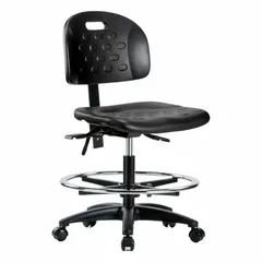 APPROVED VENDOR Polyurethane Lab Chair, Armless, Height Range 19 3/4 in to 27 1/2 in, 18 in Seat Width, 5 Casters