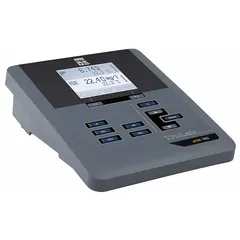 This benchtop instrument measures pH, mV (ORP), and ion activity. It is configured for ORP testing and includes software; reagents are sold separately. Typical applications include water quality testing, environmental analysis, and process control.